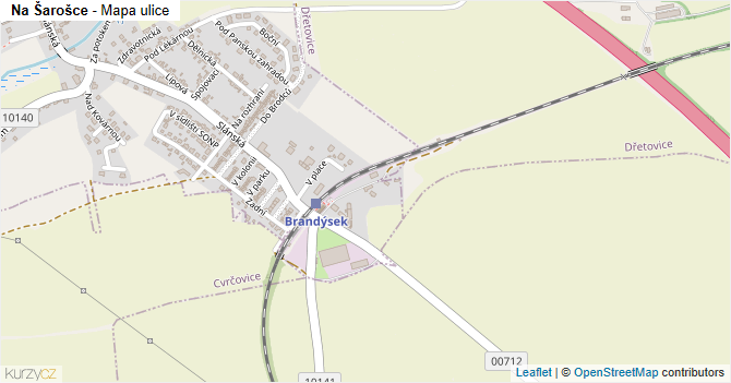 Na Šarošce - mapa ulice