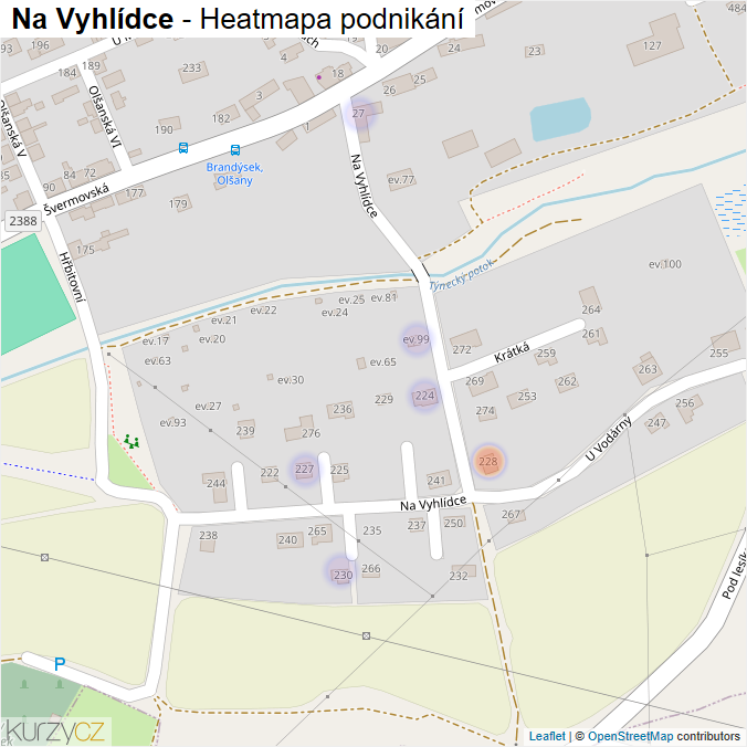 Mapa Na Vyhlídce - Firmy v ulici.