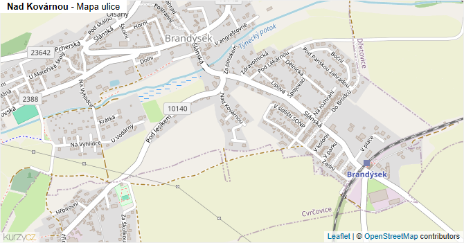 Nad Kovárnou - mapa ulice