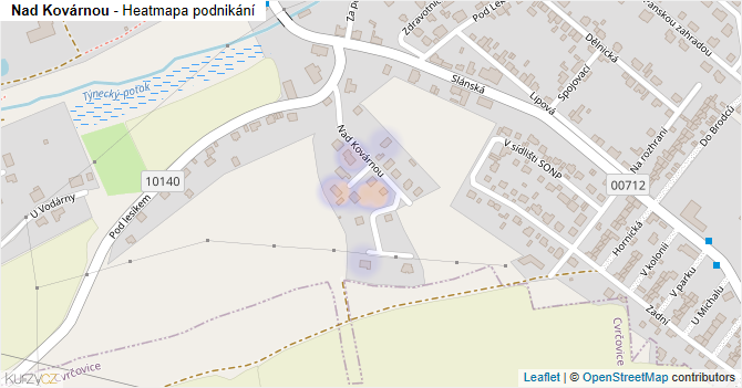 Nad Kovárnou - mapa podnikání