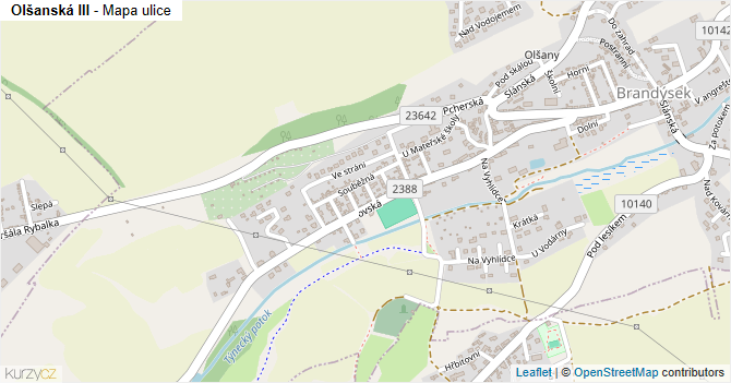 Olšanská III - mapa ulice