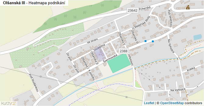 Olšanská III - mapa podnikání