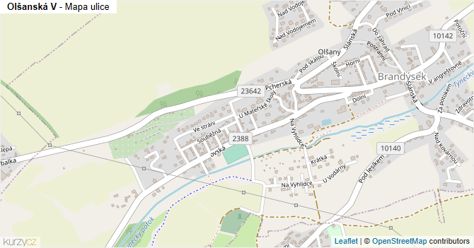 Olšanská V - mapa ulice