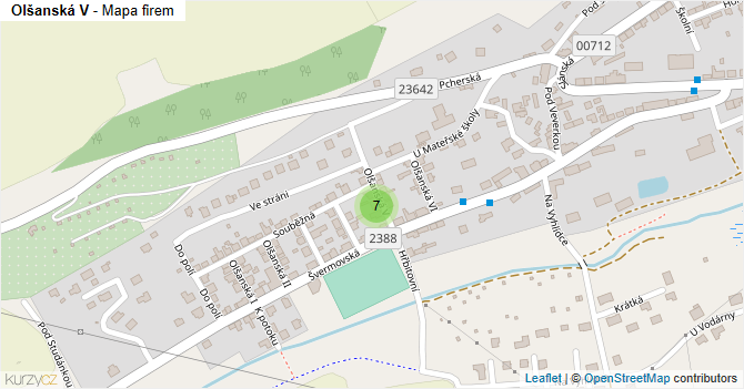 Olšanská V - mapa firem