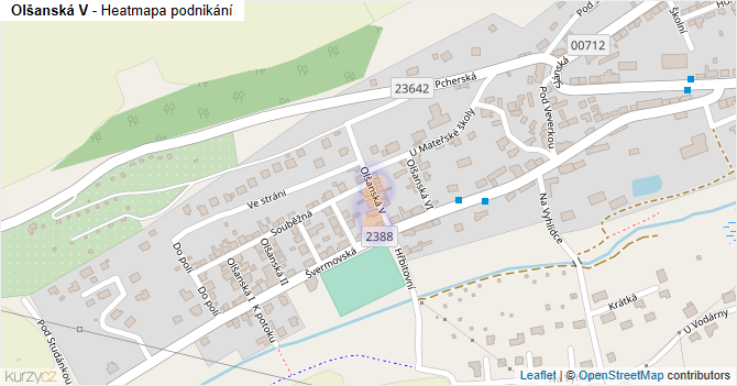 Olšanská V - mapa podnikání