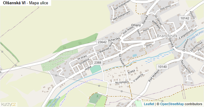 Olšanská VI - mapa ulice