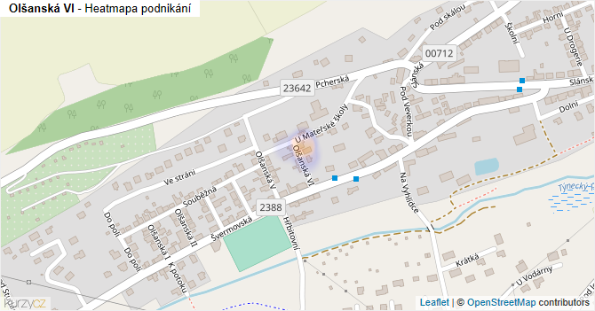 Olšanská VI - mapa podnikání