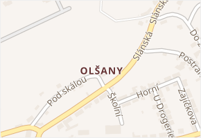 Olšany v obci Brandýsek - mapa části obce