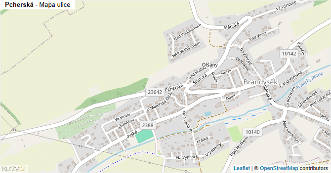Pcherská - mapa ulice