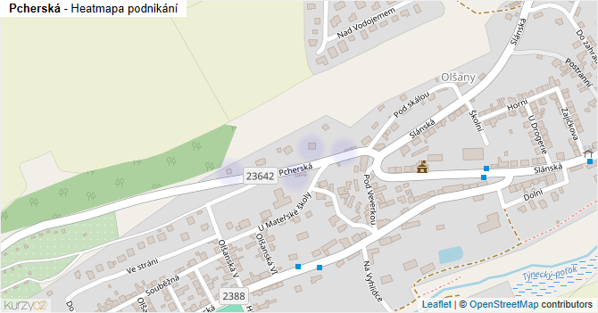 Pcherská - mapa podnikání