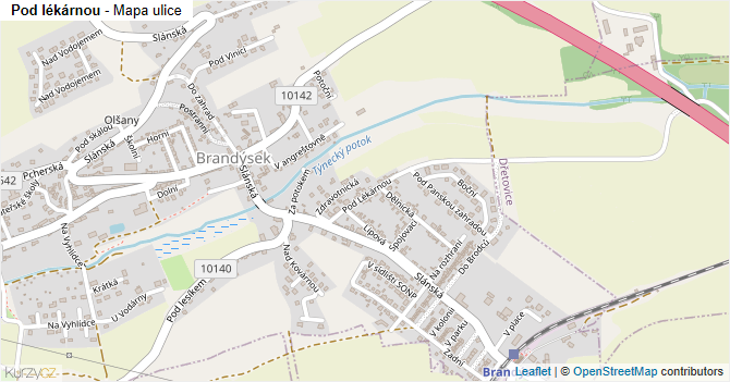 Pod lékárnou - mapa ulice