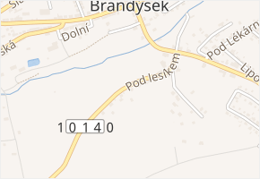 Pod lesíkem v obci Brandýsek - mapa ulice