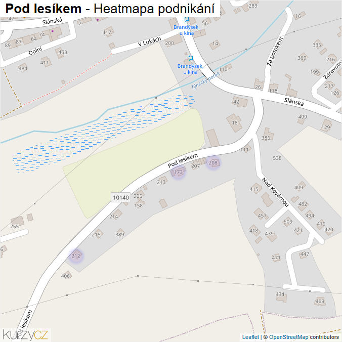Mapa Pod lesíkem - Firmy v ulici.