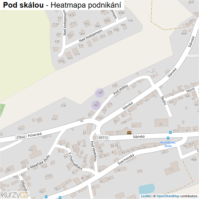 Mapa Pod skálou - Firmy v ulici.