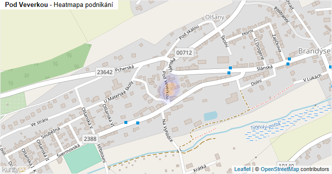 Pod Veverkou - mapa podnikání