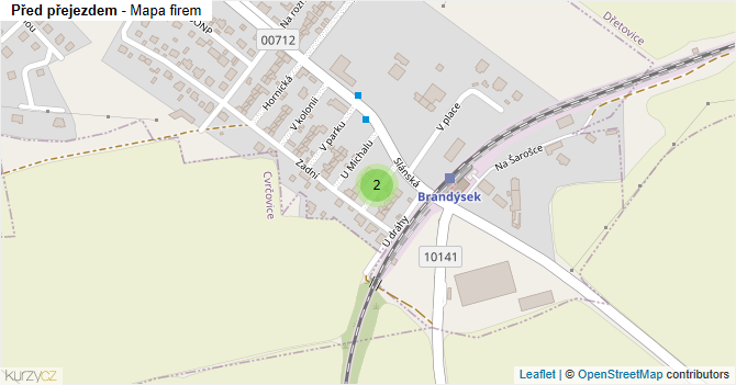 Před přejezdem - mapa firem
