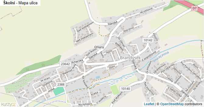 Školní - mapa ulice