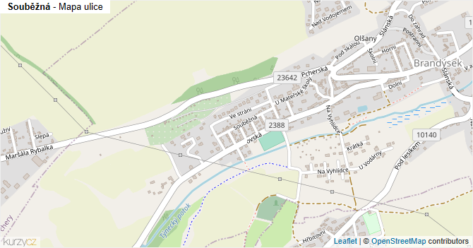 Souběžná - mapa ulice