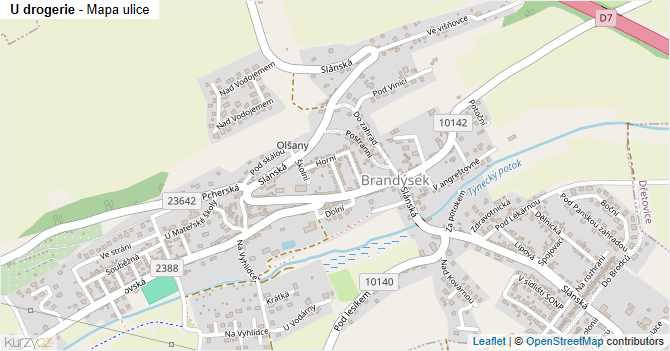 U drogerie - mapa ulice