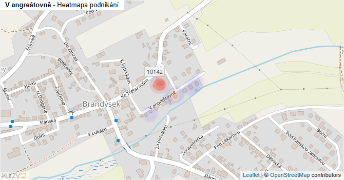 V angreštovně - mapa podnikání