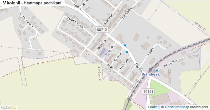 V kolonii - mapa podnikání