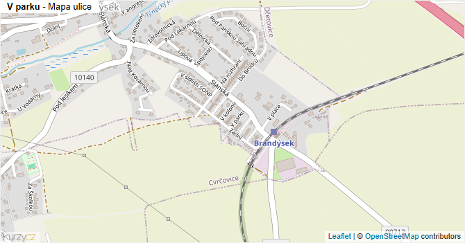 V parku - mapa ulice