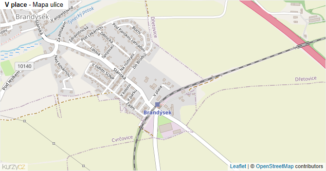 V place - mapa ulice
