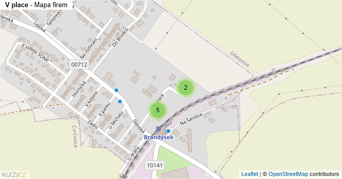 V place - mapa firem
