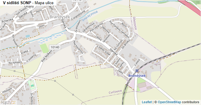 V sídlišti SONP - mapa ulice