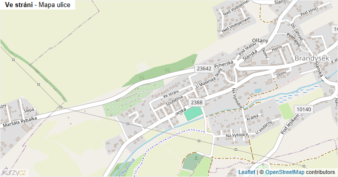 Ve stráni - mapa ulice