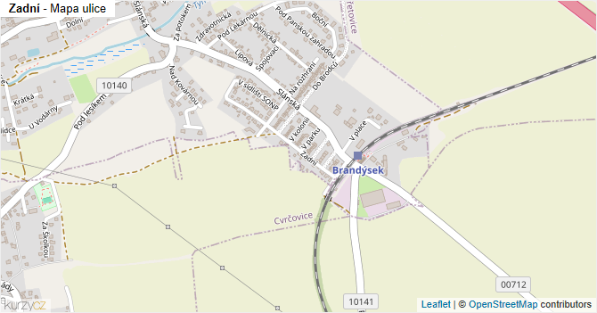 Zadní - mapa ulice