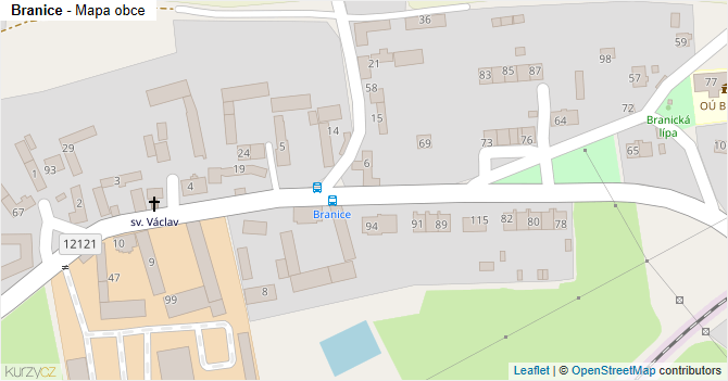 Branice - mapa obce