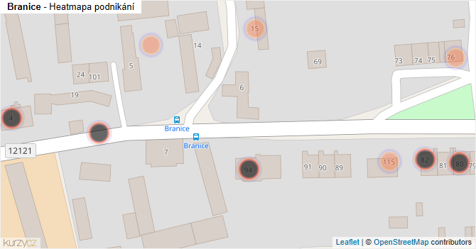 Branice - mapa podnikání