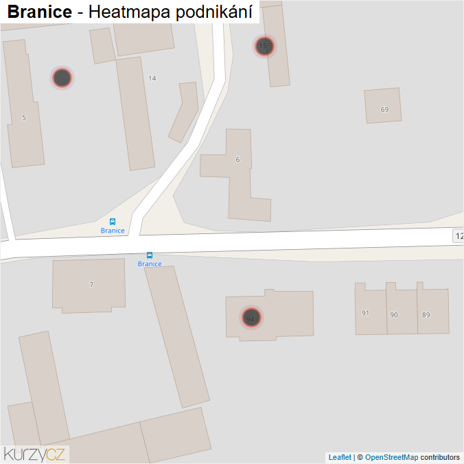 Mapa Branice - Firmy v obci.