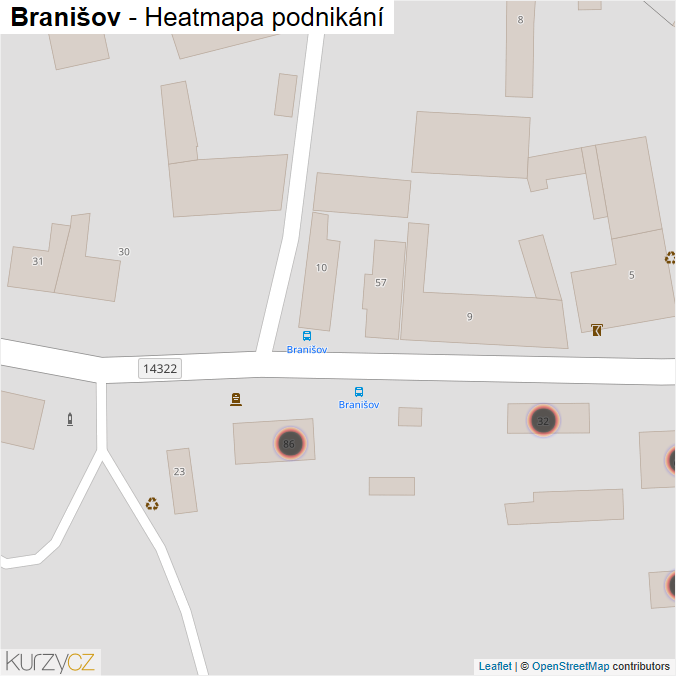 Mapa Branišov - Firmy v obci.