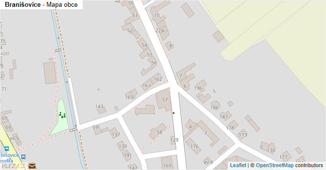 Branišovice - mapa obce