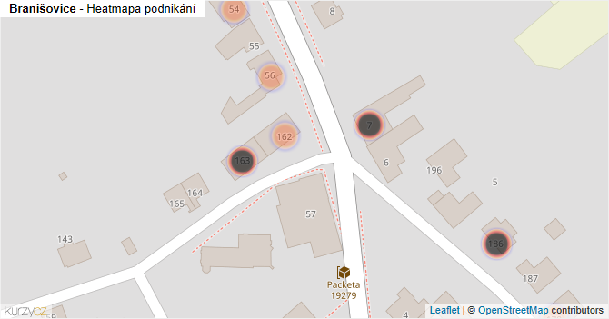Branišovice - mapa podnikání