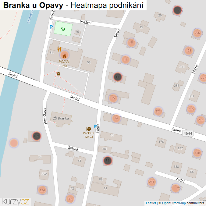Mapa Branka u Opavy - Firmy v obci.