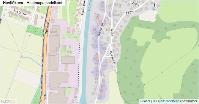 Havlíčkova - mapa podnikání