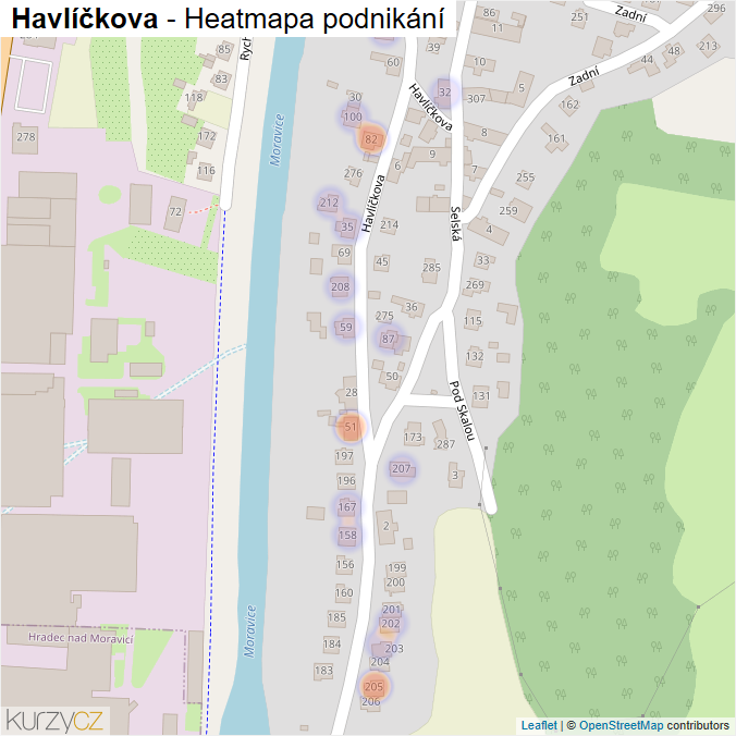 Mapa Havlíčkova - Firmy v ulici.