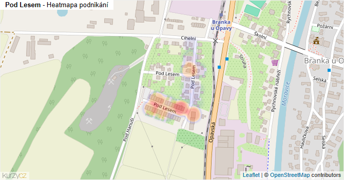 Pod Lesem - mapa podnikání