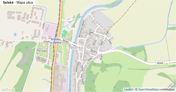 Selská - mapa ulice
