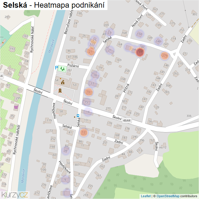 Mapa Selská - Firmy v ulici.