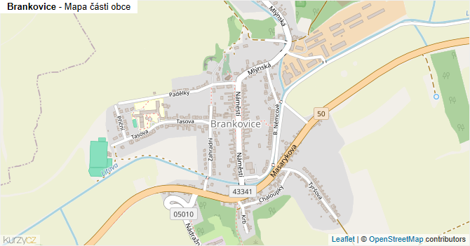 Brankovice - mapa části obce