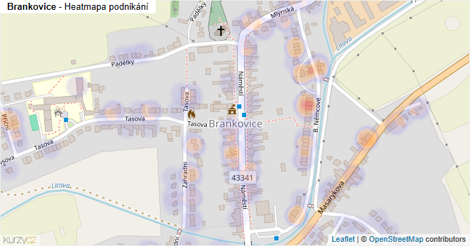 Brankovice - mapa podnikání