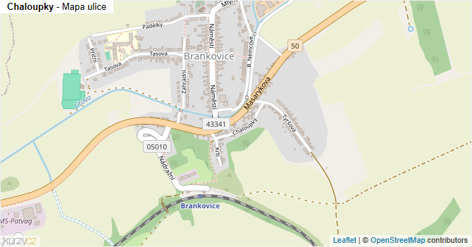Chaloupky - mapa ulice