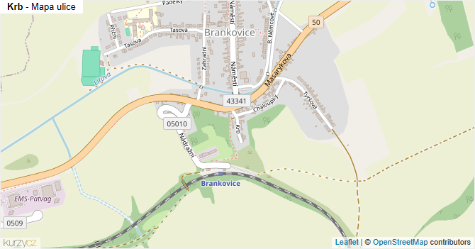 Krb - mapa ulice