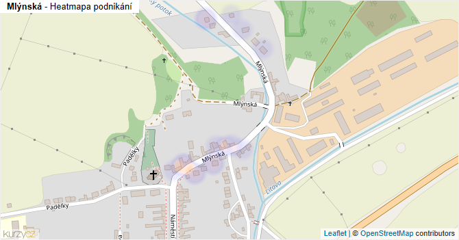 Mlýnská - mapa podnikání