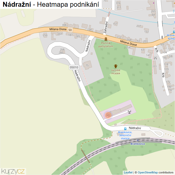 Mapa Nádražní - Firmy v ulici.