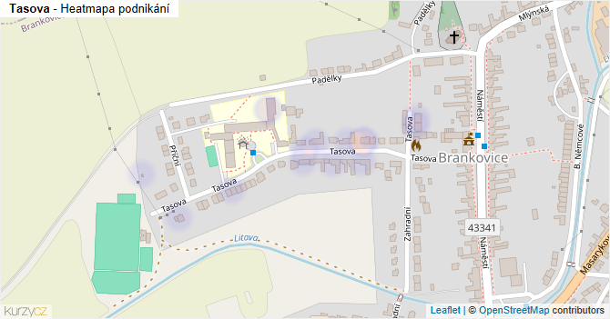 Tasova - mapa podnikání